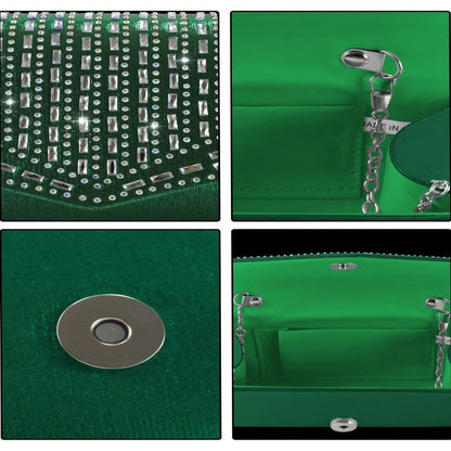 Women's Wallet – Rhinestone Evening Clutch Set Bracelet – detail view 7