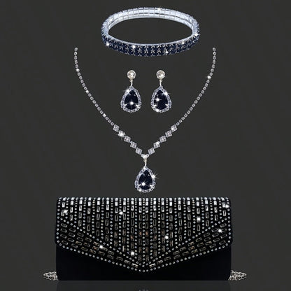 Women's Wallet – Rhinestone Evening Clutch Set Bracelet – detail view 8