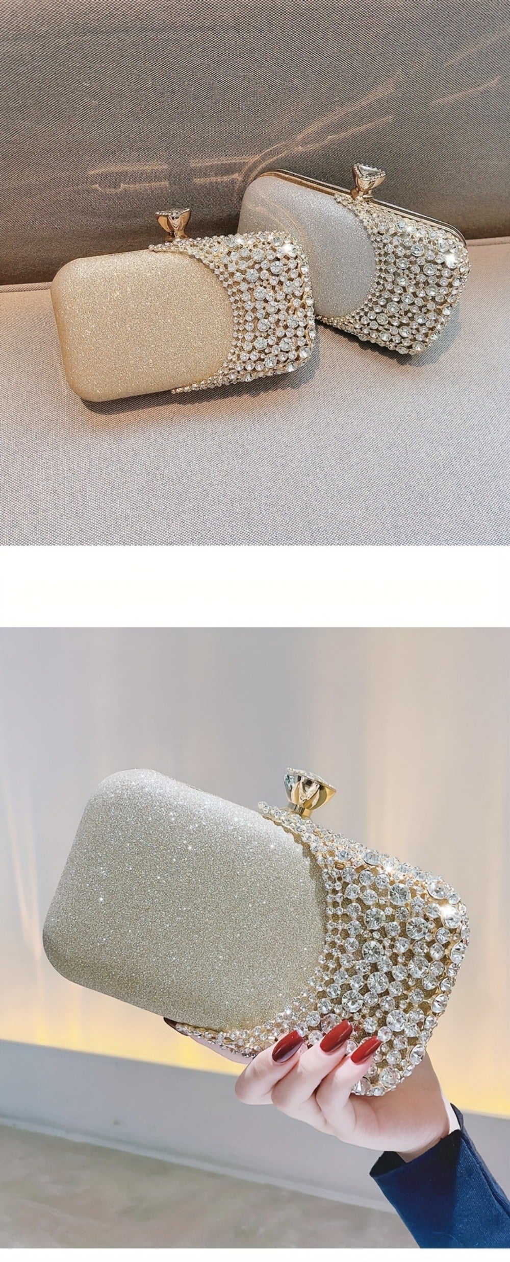 Women's Wallet – Rhinestone Sequin Evening Vintage Wedding – detail view 16