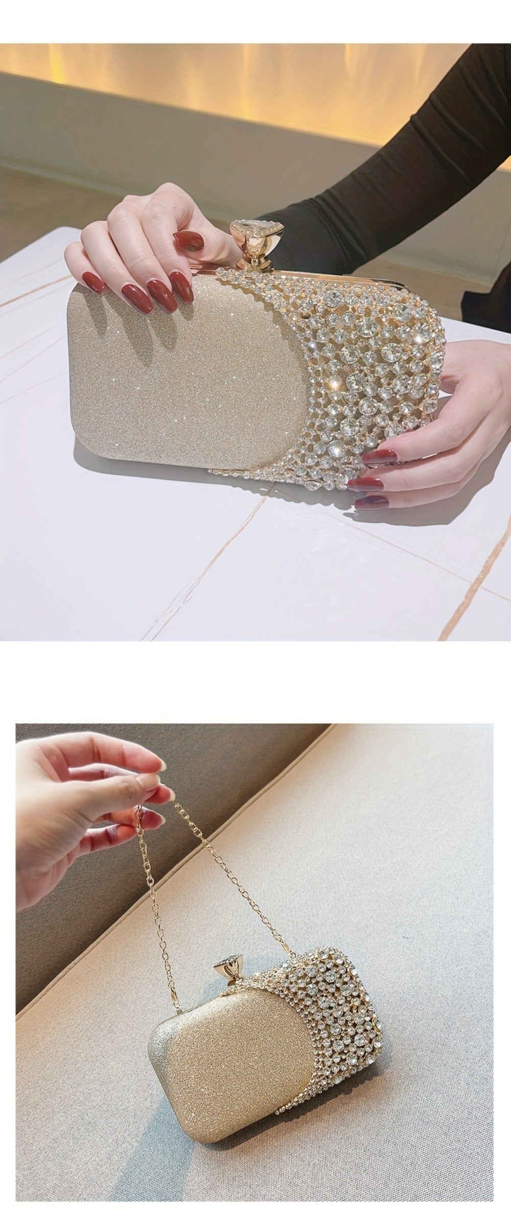 Women's Wallet – Rhinestone Sequin Evening Vintage Wedding – detail view 18