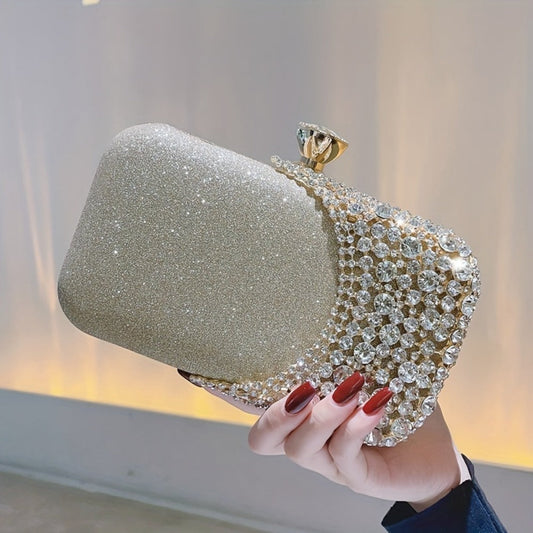 Women's Wallet – Rhinestone Sequin Evening Vintage Wedding – front view
