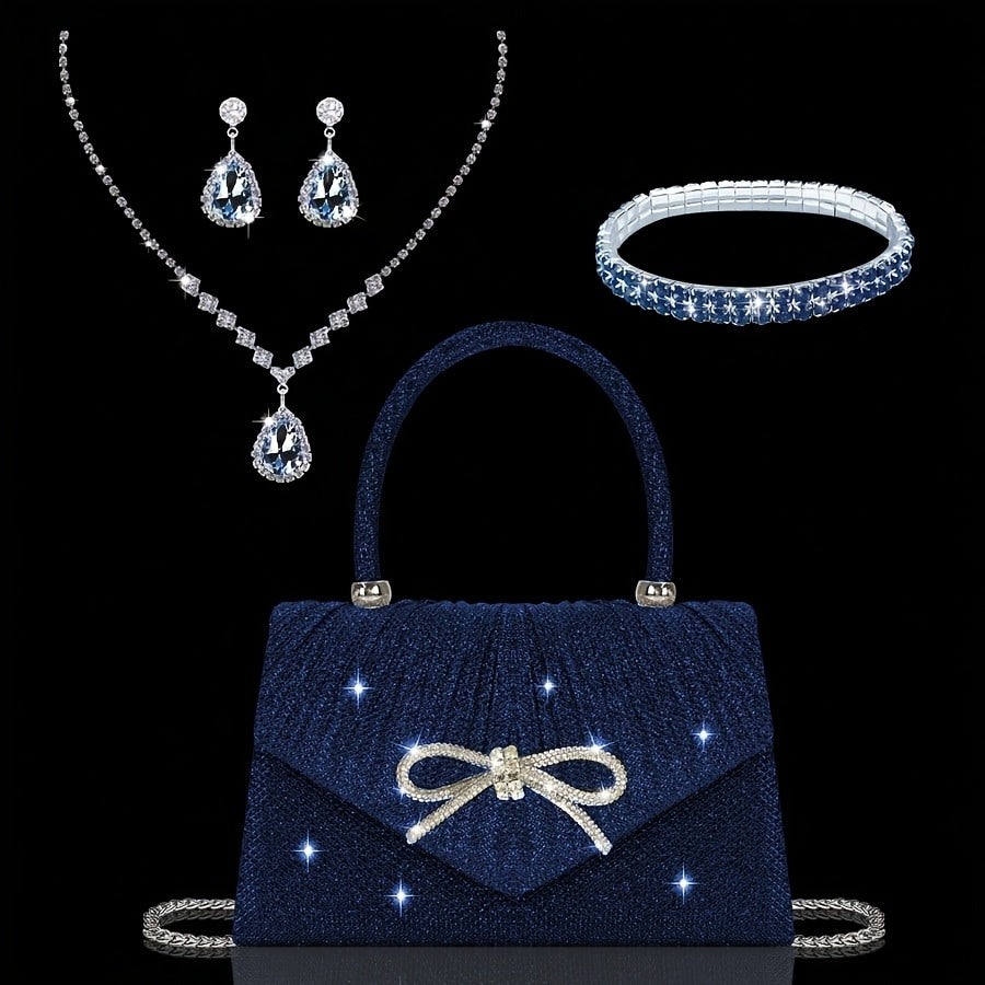 Women's Wallet – Sequin Clutch Rhinestone Jewelry Set – detail view 25