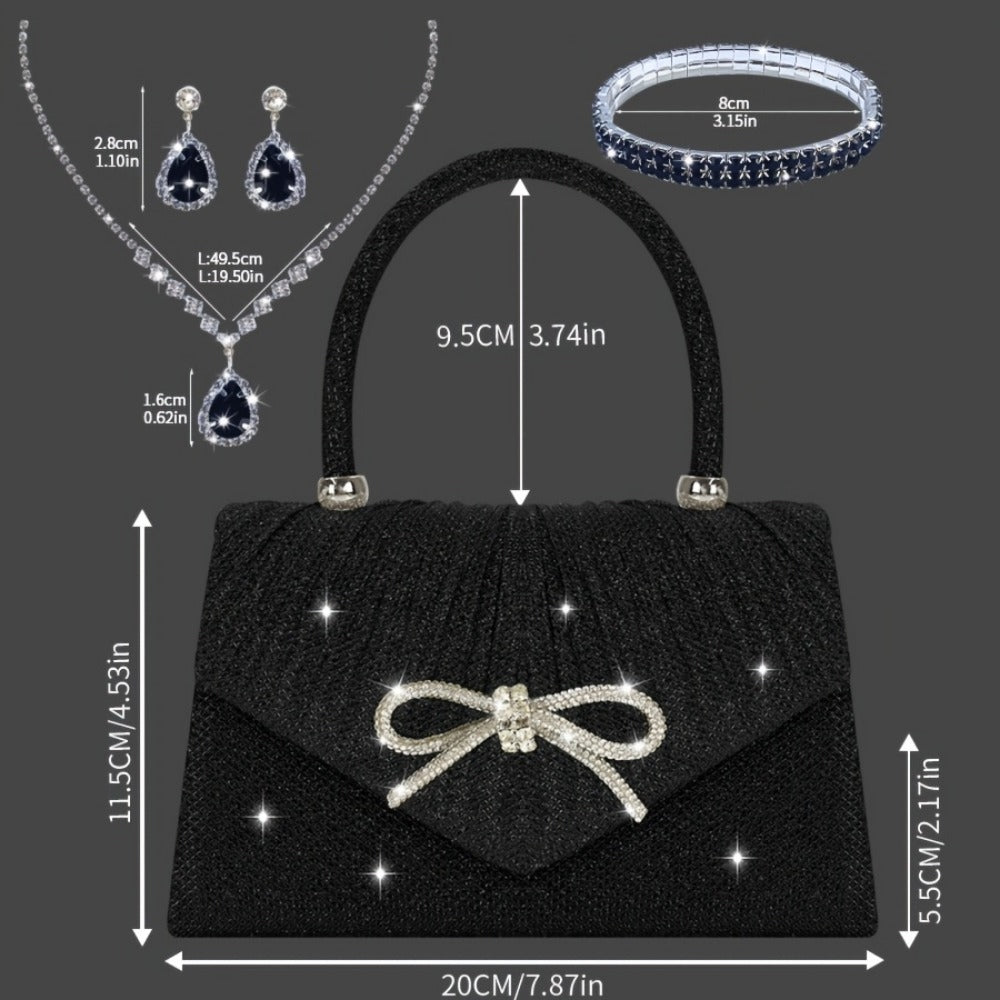 Women's Wallet – Sequin Clutch Rhinestone Jewelry Set – detail view 12