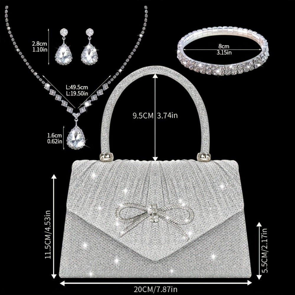 Women's Wallet – Sequin Clutch Rhinestone Jewelry Set – detail view 3