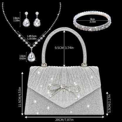 Women's Wallet – Sequin Clutch Rhinestone Jewelry Set – detail view 3
