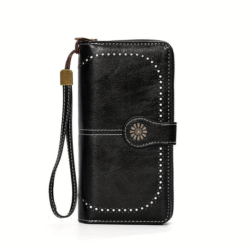 Women's Wallet – Sunflower Pattern Wristlet Card Slots – front view - product view 21