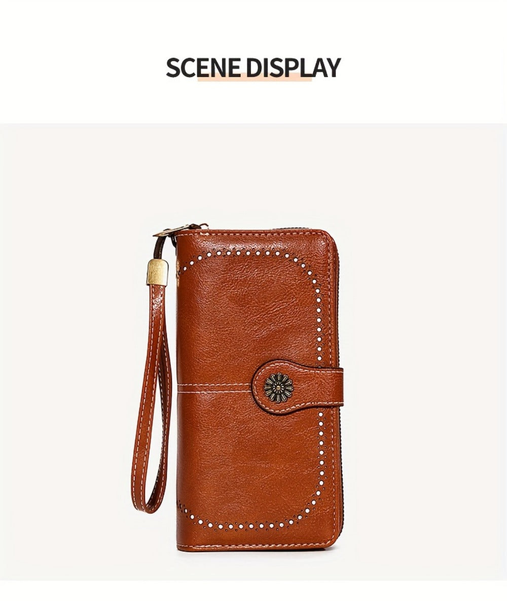 Women's Wallet – Sunflower Pattern Wristlet Card Slots – detail view 19