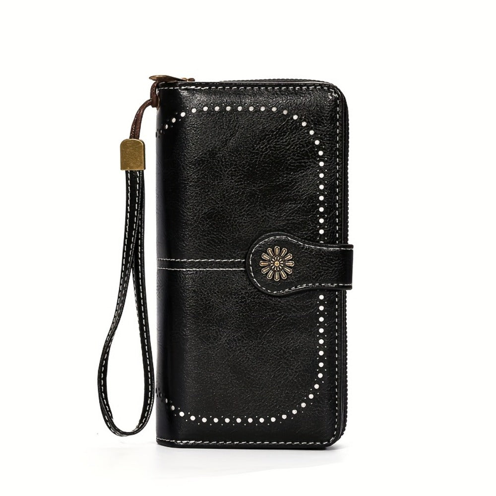 Women's Wallet – Sunflower Pattern Wristlet Card Slots – detail view 4