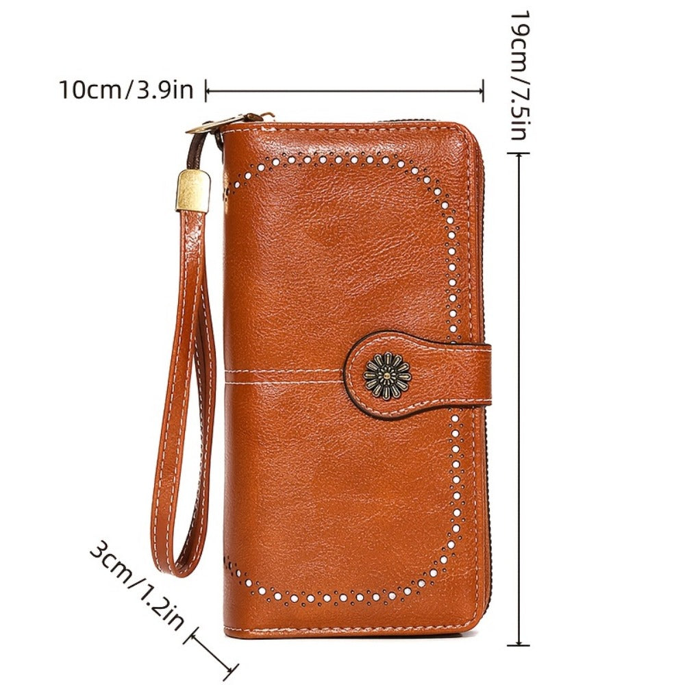 Women's Wallet – Sunflower Pattern Wristlet Card Slots – detail view 5