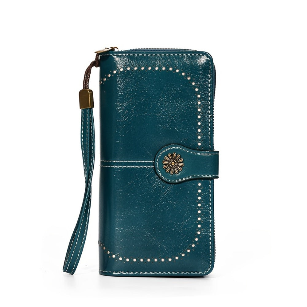 Women's Wallet – Sunflower Pattern Wristlet Card Slots – detail view 6