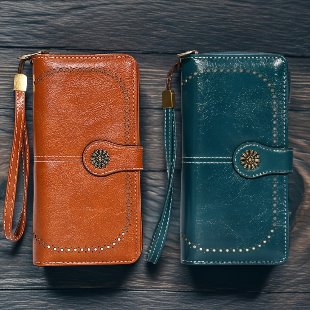 Women's Wallet – Sunflower Pattern Wristlet Card Slots – detail view 7