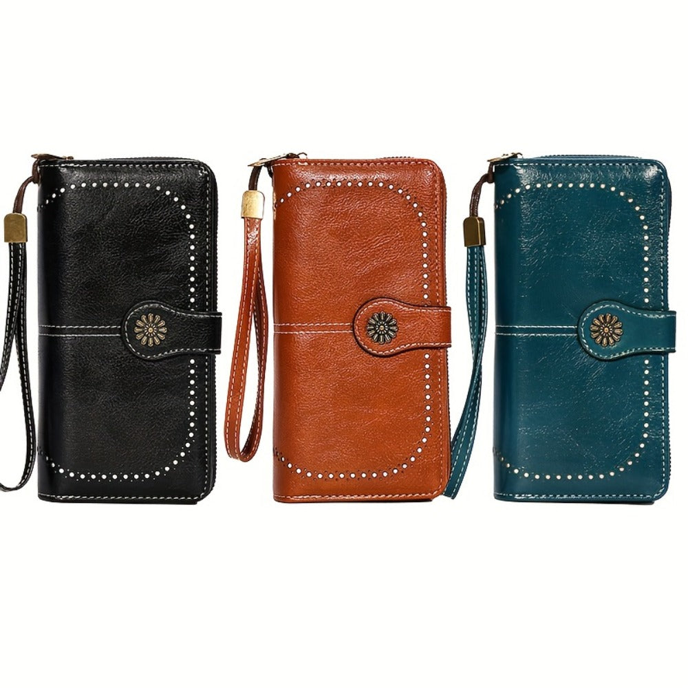 Women's Wallet – Sunflower Pattern Wristlet Card Slots – detail view 8
