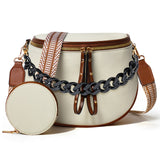Beige + Glossy Black Chain