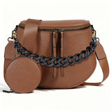 Dark color + glossy black chain