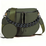Green + Glossy Black Chain