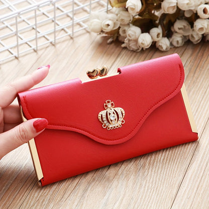 Women's Wallet – Trifold Clutch Rhinestone Crown Luxury – front view - product view 13