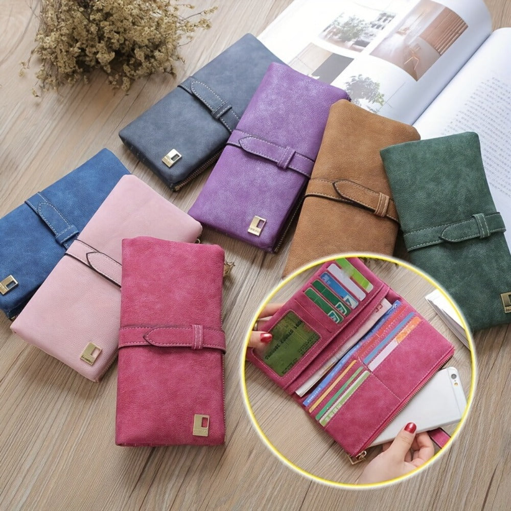 Women's Wallet – Vegan Leather, Vegan Leather Long Solid Color – alternate view