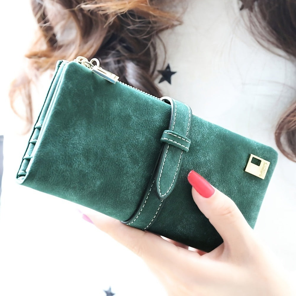 Women's Wallet – Vegan Leather, Vegan Leather Long Solid Color – detail view 2