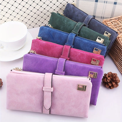 Women's Wallet – Vegan Leather, Vegan Leather Long Solid Color – front view