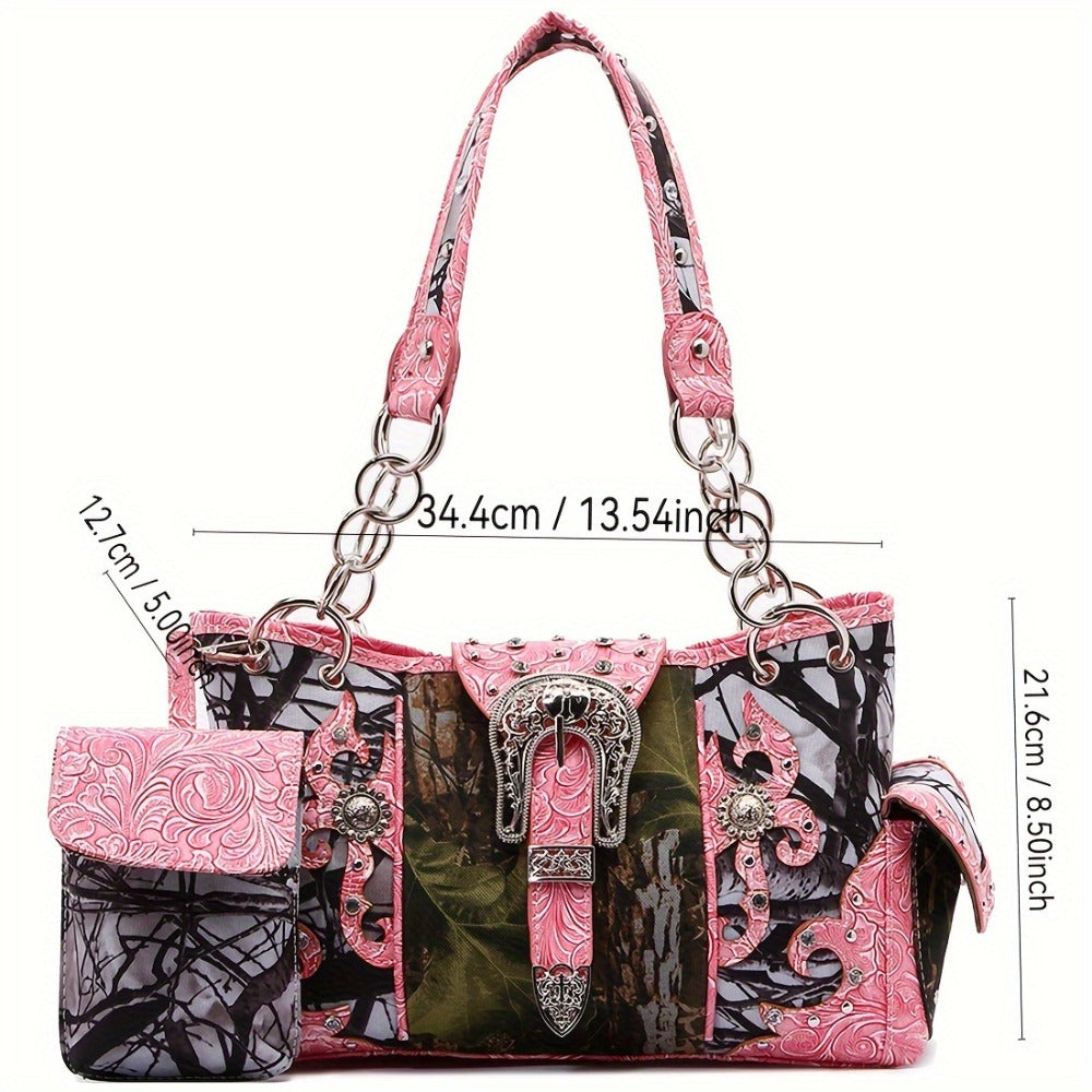 Women's Wallet – Western Camouflage Set Concho Buckle – detail view 3