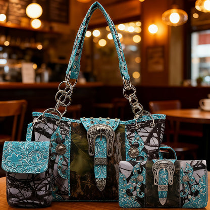 Women's Wallet – Western Camouflage Set Concho Buckle – detail view 4