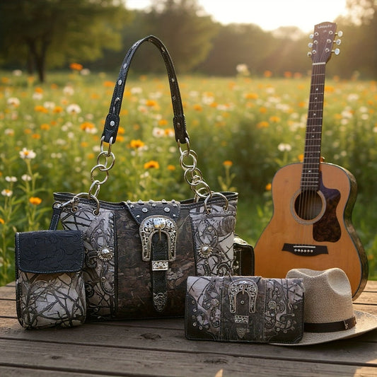 Women's Wallet – Western Camouflage Set Decorative Buckles – detail view 3