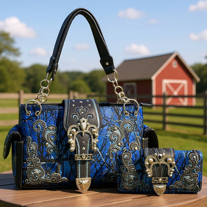 Women's Wallet – Western Style Embroidered Set Faux – alternate view