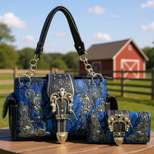 Women's Wallet – Western Style Embroidered Set Faux – alternate view
