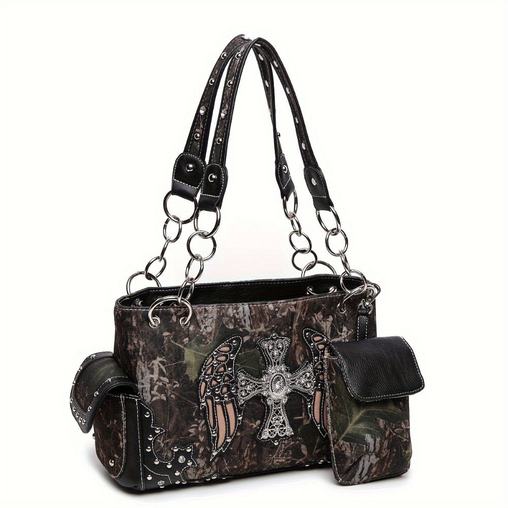 Women's Wallet – Western Studded Concealed Carry Camouflage – detail view 19
