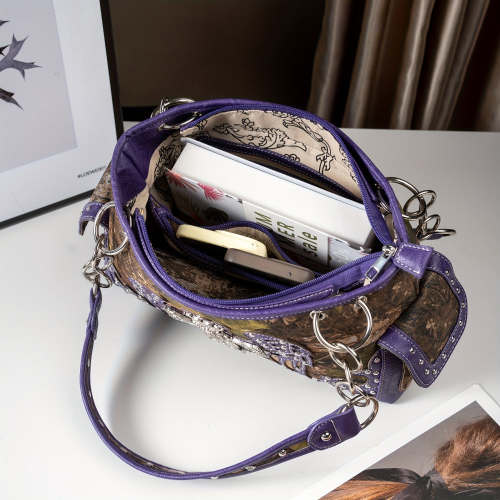 Women's Wallet – Western Studded Concealed Carry Camouflage – detail view 6