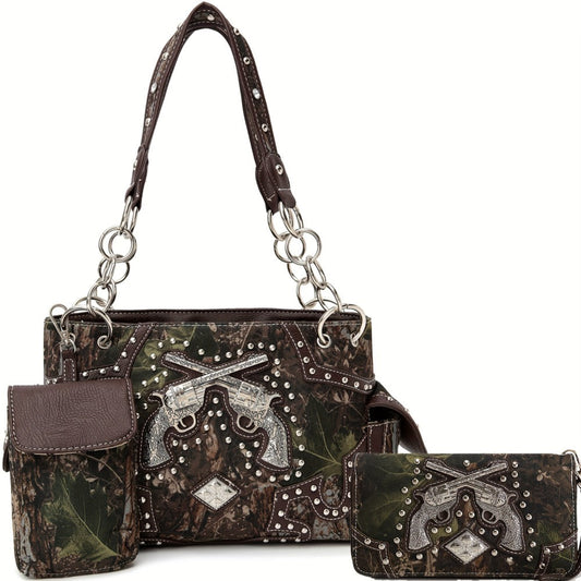 Women's Wallet – Western Tooled Set Concealed Carry – front view