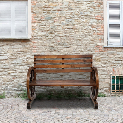 Wood Outdoor Bench with Slatted Seat for Comfortable Outdoor Seating detail image - detail view 11
