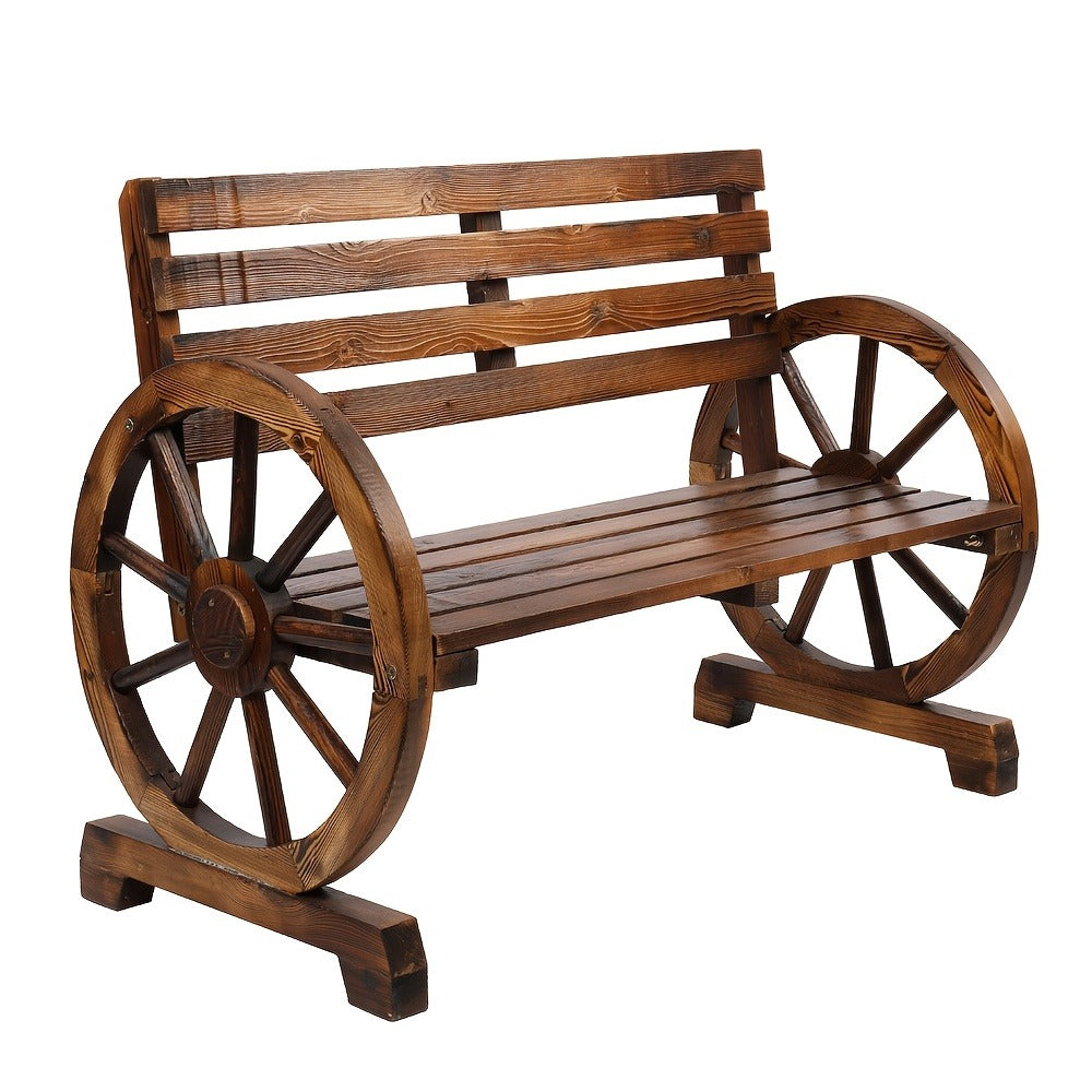 Wood Outdoor Bench with Slatted Seat for Comfortable Outdoor Seating detail image - detail view 12
