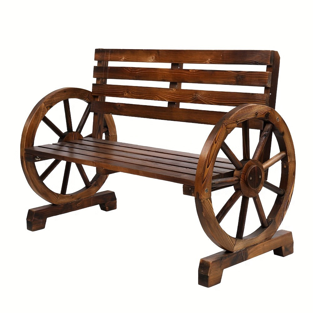 Wood Outdoor Bench with Slatted Seat for Comfortable Outdoor Seating detail image - detail view 14