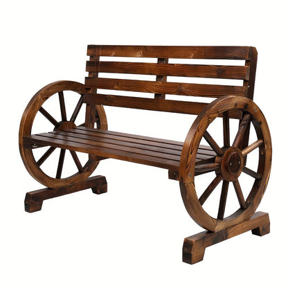 Wood Outdoor Bench with Slatted Seat for Comfortable Outdoor Seating detail image - detail view 14