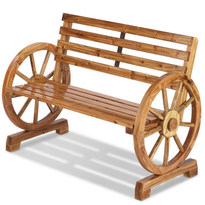 Wood Outdoor Bench with Slatted Seat for Comfortable Outdoor Seating detail image - detail view 3