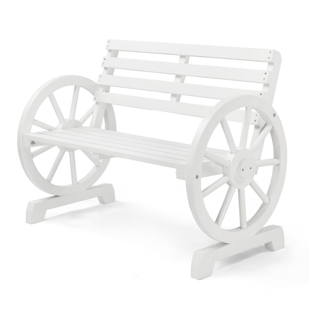 Wood Outdoor Bench with Slatted Seat for Comfortable Outdoor Seating detail image - detail view 5