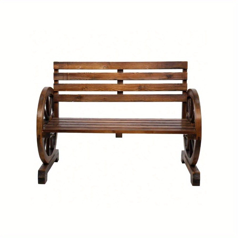 Wood Outdoor Bench with Slatted Seat for Comfortable Outdoor Seating detail image - detail view 7