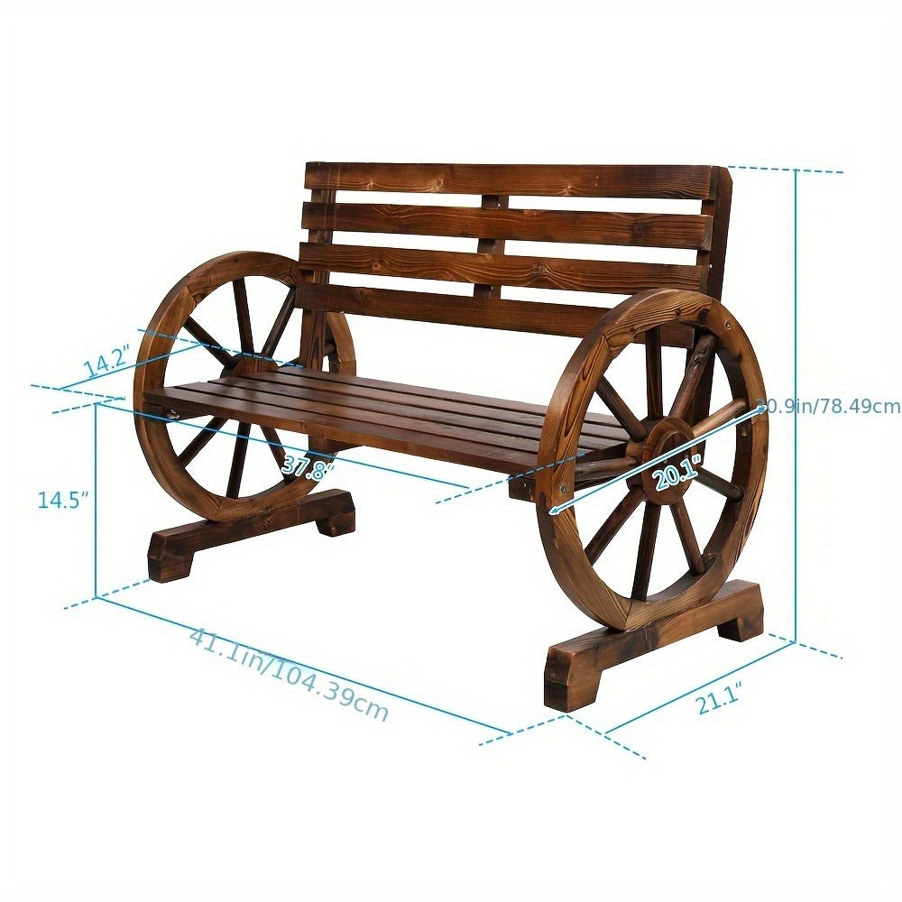 Wood Outdoor Bench with Slatted Seat for Comfortable Outdoor Seating detail image - detail view 8