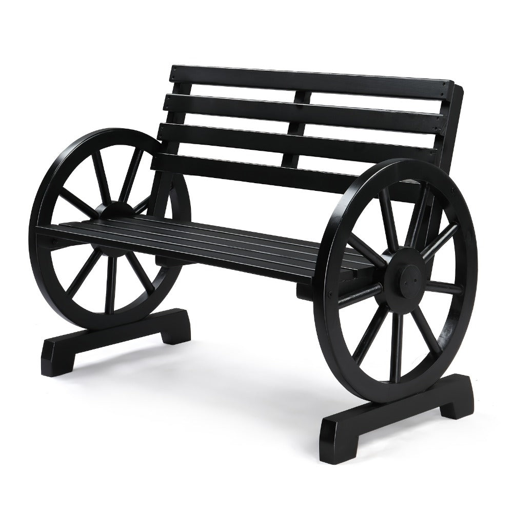 Wood Outdoor Bench with Slatted Seat for Comfortable Outdoor Seating detail image - detail view 9