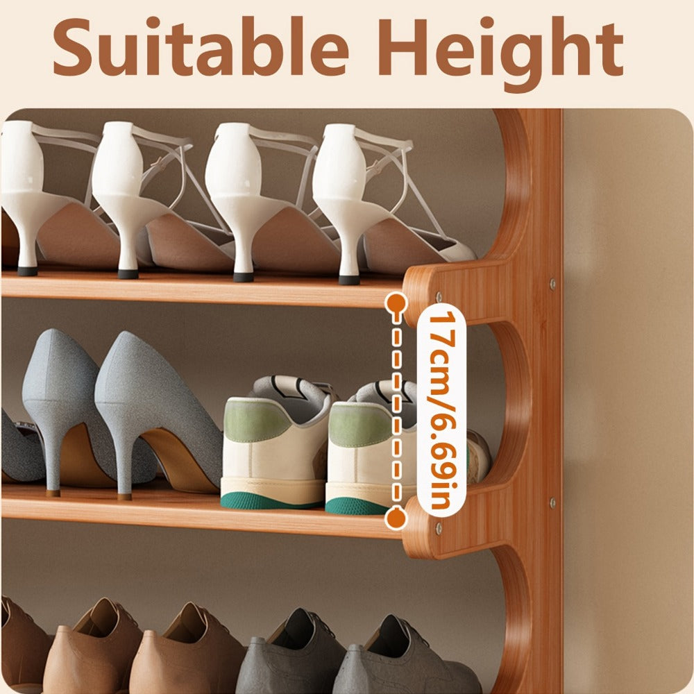 Wood Shoe Rack with Tool-Free Assembly for Organized Everyday Storage in Entryway detail image - detail view 11