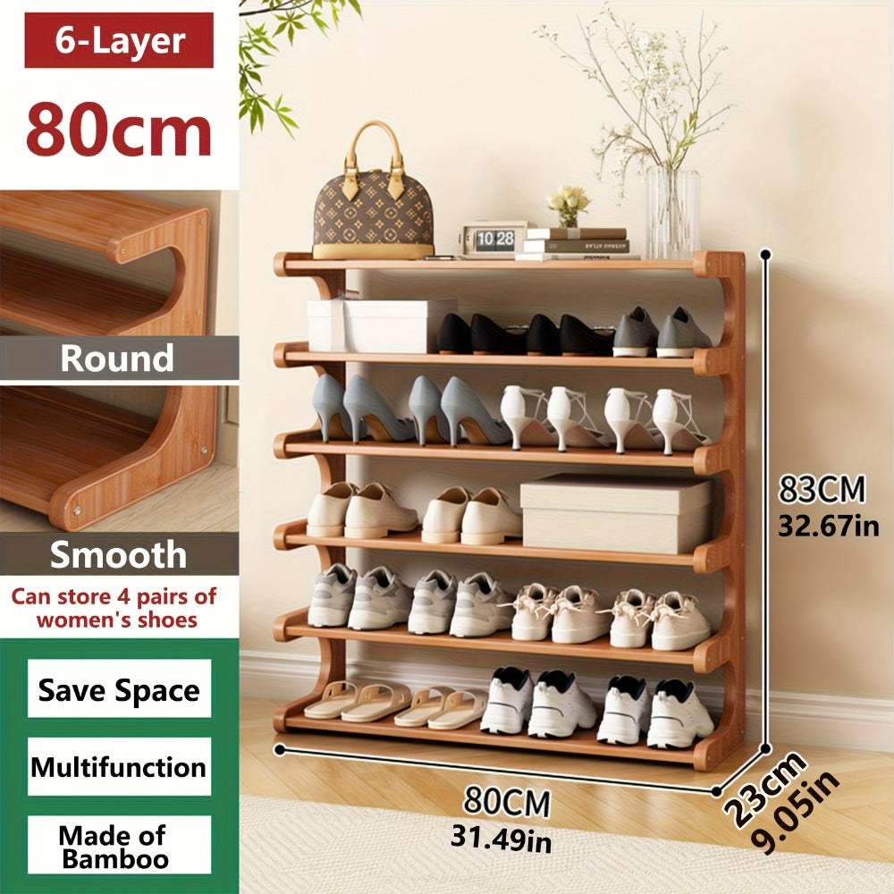 Wood Shoe Rack with Tool-Free Assembly for Organized Everyday Storage in Entryway detail image - detail view 4