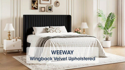 Wood Velvet Bed Frame with No Box Spring Needed and Multiple Color Options for Bedroom detail image - detail view 17
