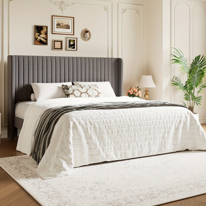 Bed Frame shown in the Light Grey, King option