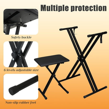X-Style Keyboard Stand and Bench Set for 49, 61, 76 and 88-Key Pianos detail image - detail view 4