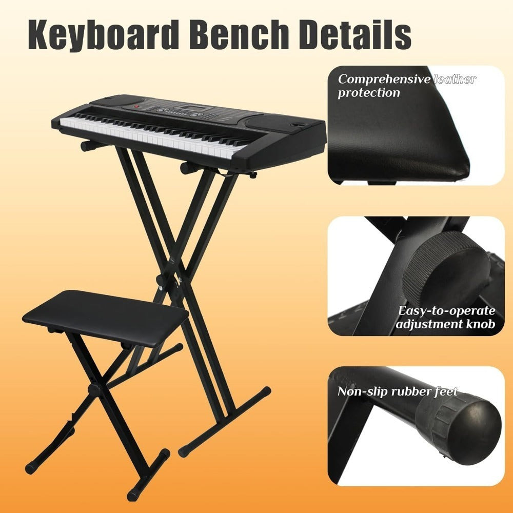 X-Style Keyboard Stand and Bench Set for 49, 61, 76 and 88-Key Pianos detail image - detail view 6