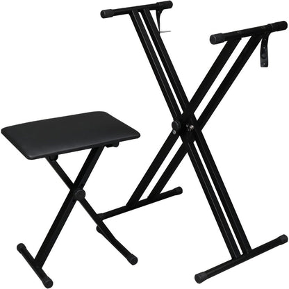 X-Style Keyboard Stand and Bench shown in the Double X option