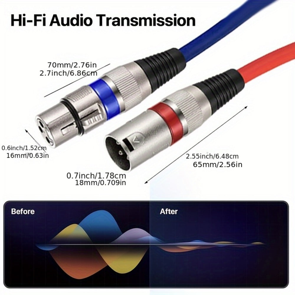 XLR Microphone Cable, 6 Inch, 10 Inch, 4-Pack, QIDUOHAO for Connecting Microphones detail image - detail view 10