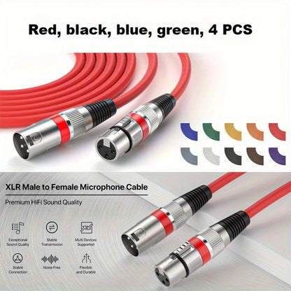 XLR Microphone Cable, 6 Inch, 10 Inch, 4-Pack, QIDUOHAO for Connecting Microphones detail image - detail view 13