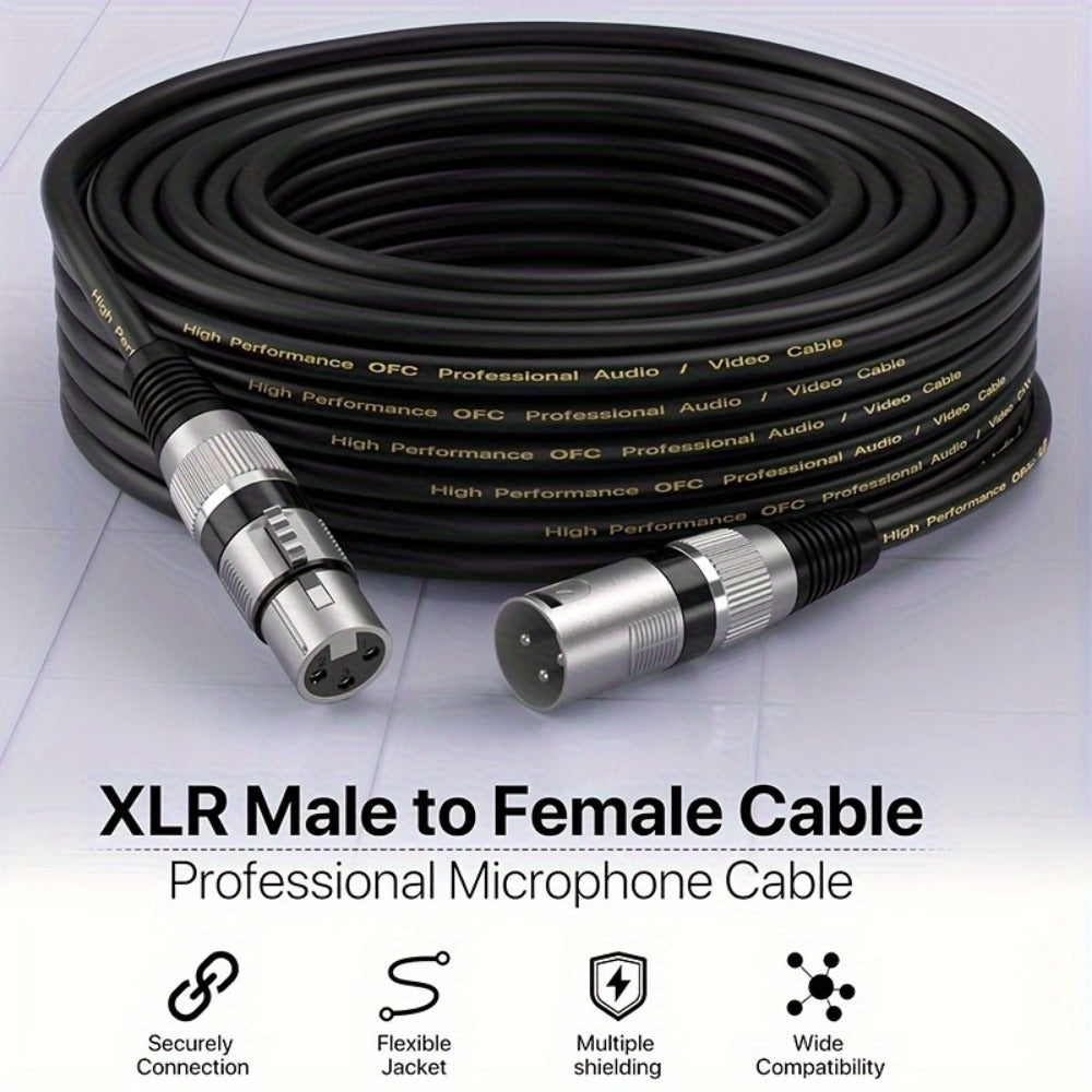 XLR Microphone Cable, 6 Inch, 10 Inch, 4-Pack, QIDUOHAO for Connecting Microphones detail image